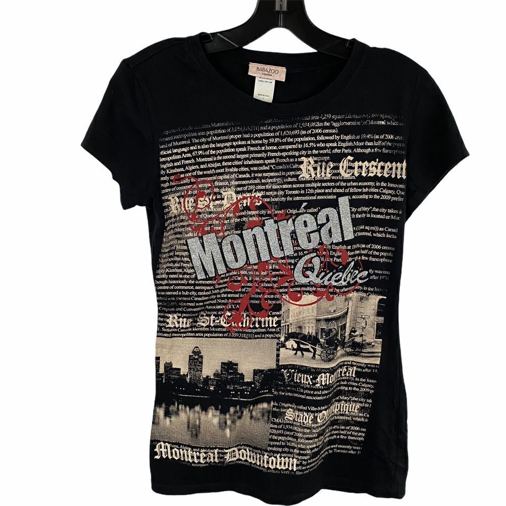 BABAZOO Canada Graphic Montreal Sparkle T-Shirt Size Large